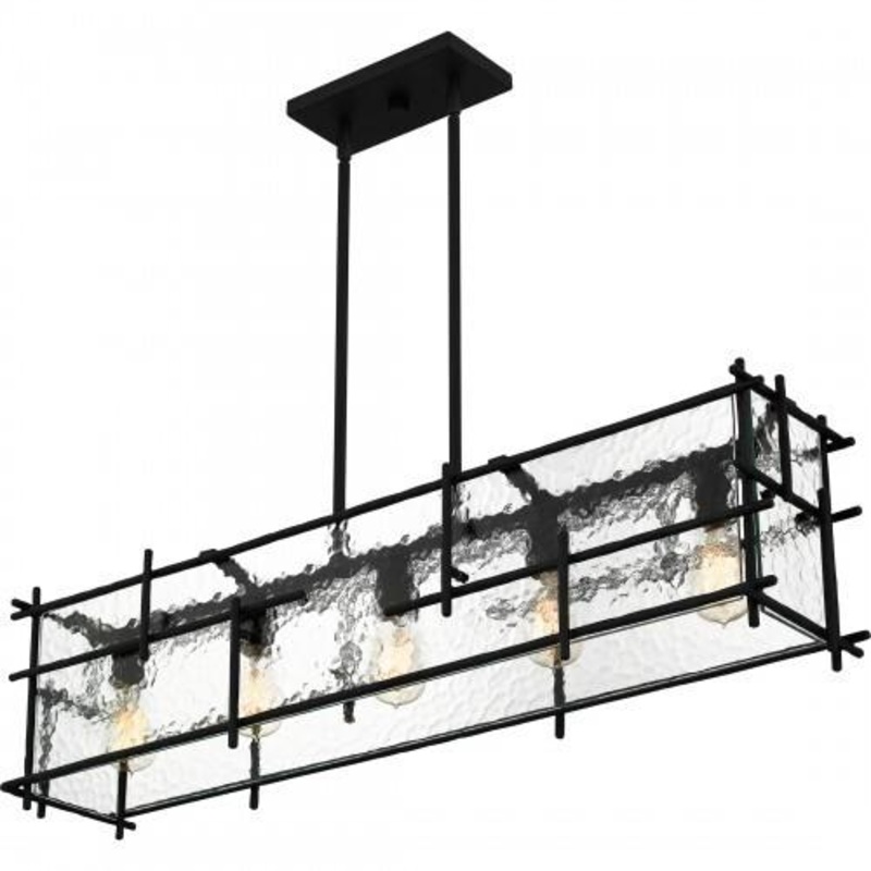 Quoizel DPN538MBK Daphne Linear chandelier 5 lights matte black Island Light
