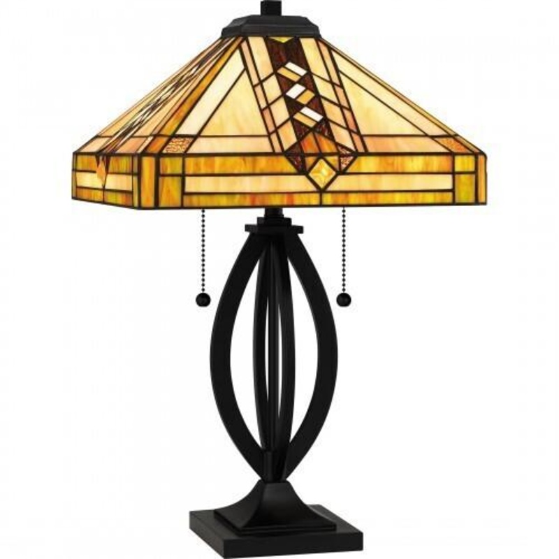 Quoizel TF6152MBK Tiffany Table lamp tiffany 2 lights matte black Table Lamp