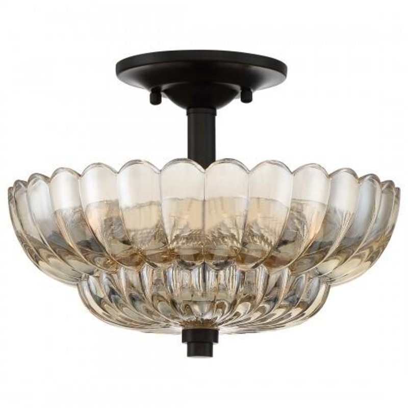 Quoizel WHP1712MC Whitecap Semi flush 3 lights mottled cocoa Semi-Flush Mount