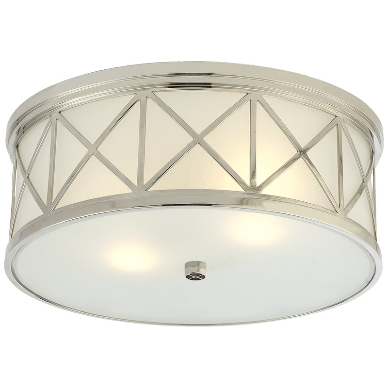 Three Light Flush Mount from the Montpelier Collection in Polished Nickel Finish by Visual Comfort Signature