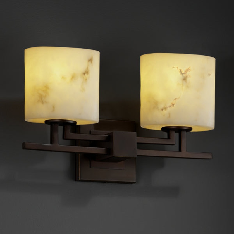 Two Light Bath Bar from the LumenAria Collection in Dark Bronze Finish by Justice Designs
