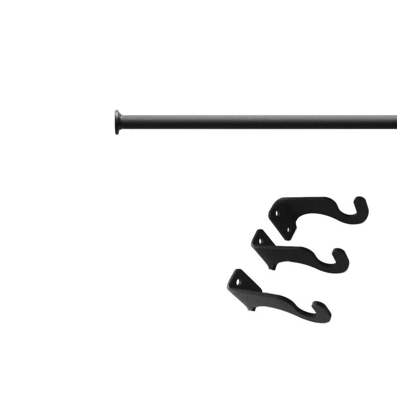 Village Wrought Iron CUR-287-130-S Plain Curtain Rod XL (Hardware is INCLUDED)