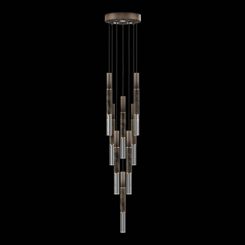 Antonia 16″W Round Pendant Bronze/Brass/Charcoal