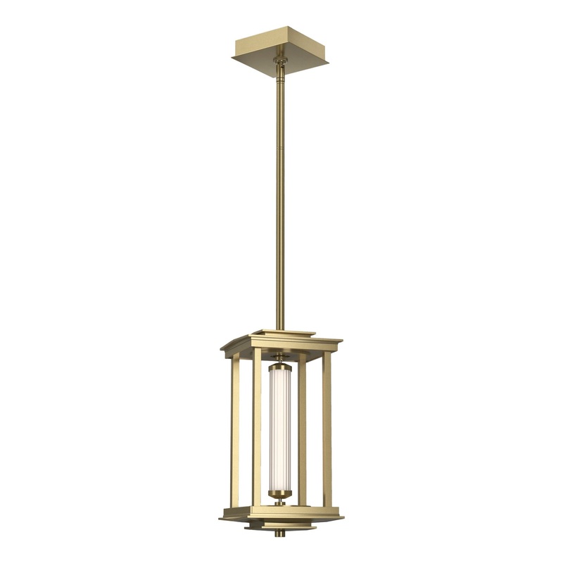 Athena 1-Light Small LED Lantern Modern Brass