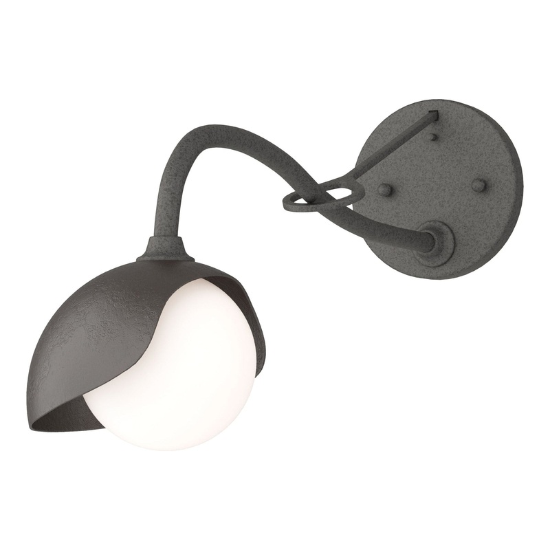 Brooklyn 1-Light Single Shade Long-Arm Sconce Natural Iron Oil Rubbed Bronze