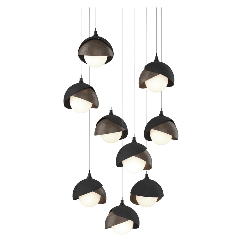 Brooklyn 9-Light Double Shade Pendant Black Bronze