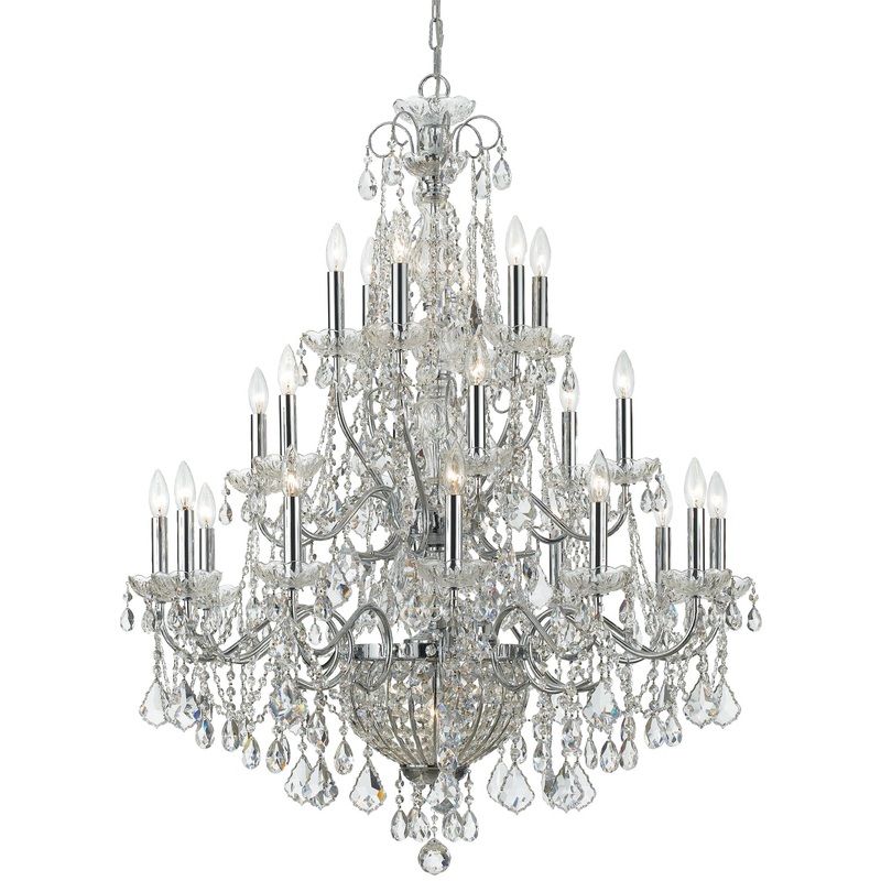 Crystorama 3229-CH-CL-MWP Imperial 26 Light Chandelier Polished Chrome
