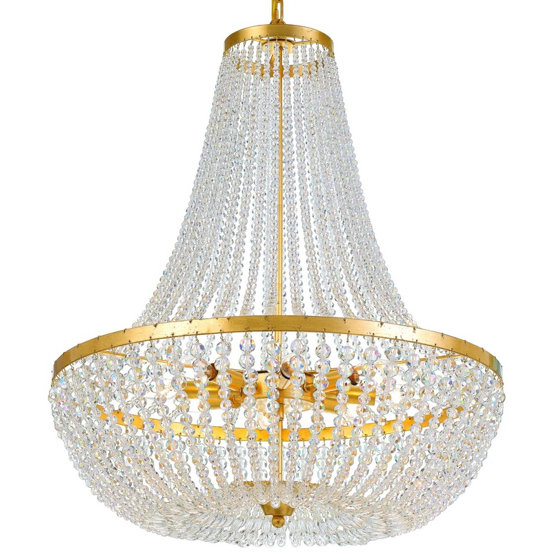 Crystorama 609-GA Rylee Eight Light Chandelier Antique Gold