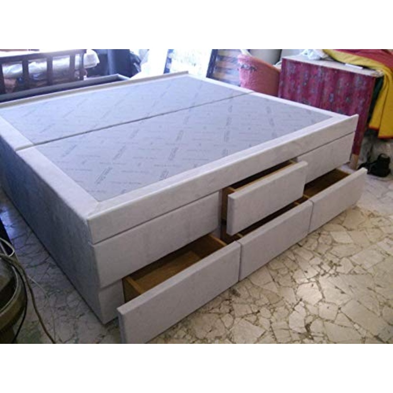 EFFETTO CASA Letto SOMMIER Modello CASSETTIERA su Misura con Doppia Fila di cassetti 100% Made in Italy