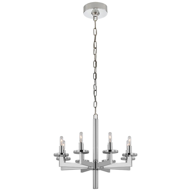 Eight Light Chandelier from the Liaison Collection in Polished Nickel Finish by Visual Comfort Signature