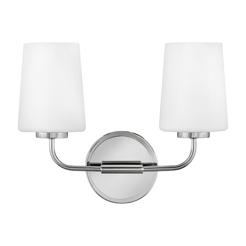 Kline Small Two Light Vanity Chrome with Etched Opal