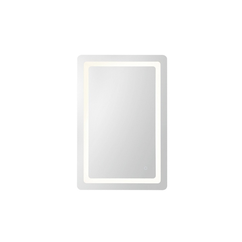 LED Vanity Mirror from the Seneca Collection in Sandblasted Merc Edge Finish by Kuzco Lighting