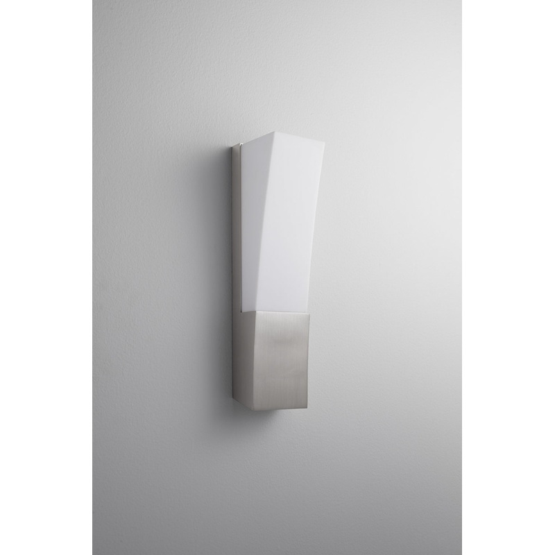 LED Wall Sconce from the Crescent Collection in Satin Nickel Finish by Oxygen