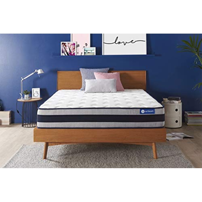 Materasso Actiflex ergo 130x190cm, Spessore : 24 cm, Molle insacchettate e memory foam, Rigido, 5 zone di comfort
