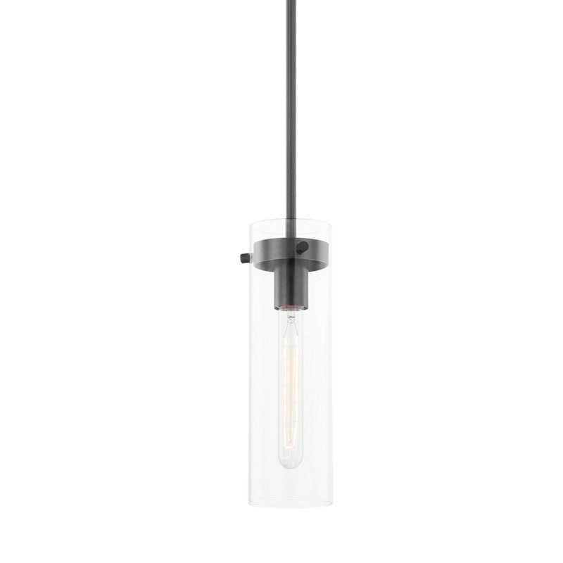One Light Pendant from the Haisley Collection in Old Bronze Finish by Mitzi