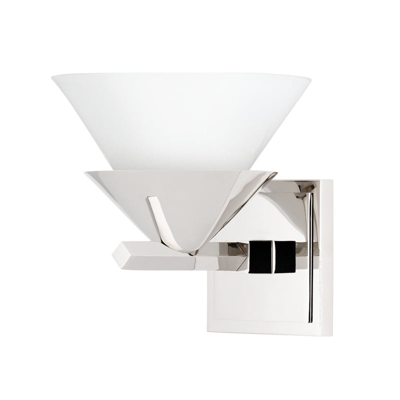 One Light Wall Sconce from the Stillwell Collection in Polished Nickel Finish by Hudson Valley