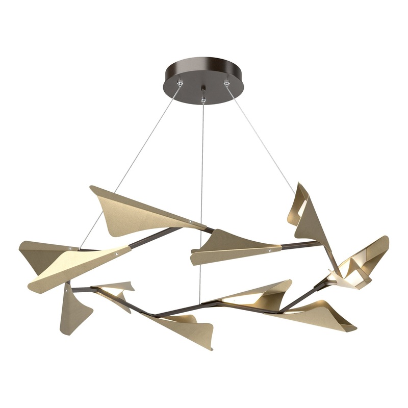 Plume 12-Light LED Pendant Oil Rubbed Bronze Soft Gold