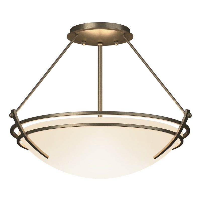 Presidio Tryne Semi-Flush Soft Gold Opal Glass (GG)