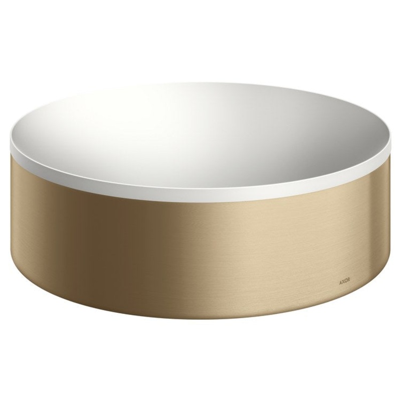 Sink Suite Basins & Bathtub 11-3/4 Inch 1 Bowl Round Less Overflow 1 Hole Brushed Bronze Vessel