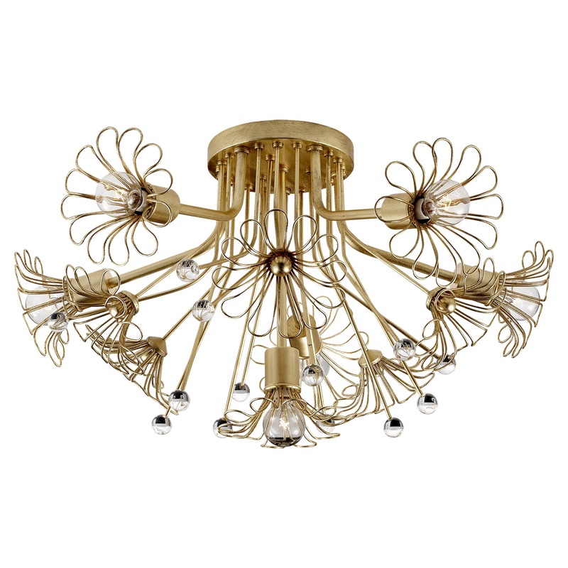 Six Light Flush Mount from the Keaton Collection in Gild Finish by Visual Comfort Signature
