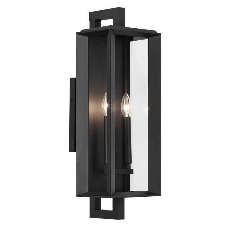 Two Light Outdoor Wall Mount from the Kroft Collection in Textured Black Finish by Kichler