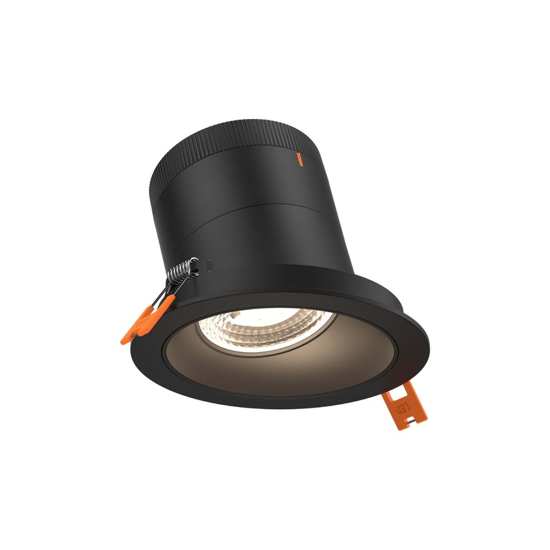 4″ Modular Downlight Black with Black Trim 60 Degrees Sloped Ceiling