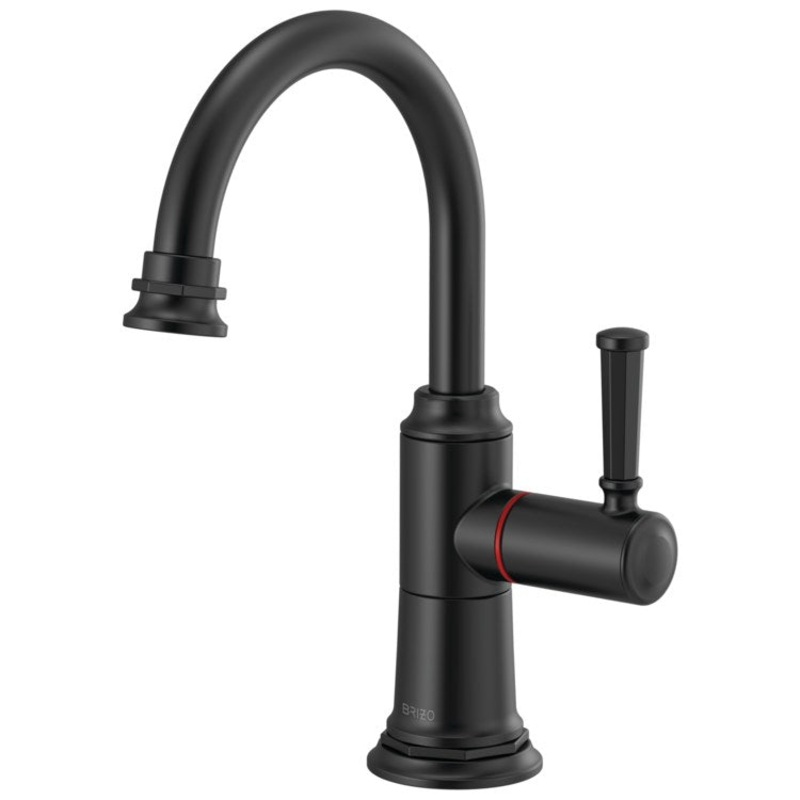 Beverage Faucet Rook Instant Hot 1 Lever ADA Matte Black 360 Degree Swivel