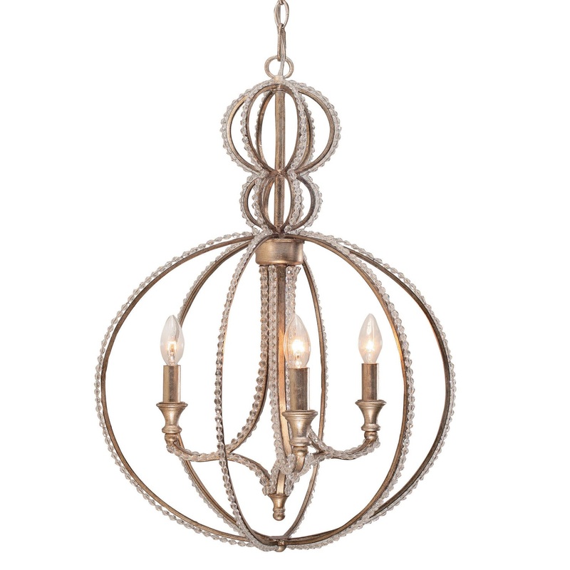 Crystorama 6765-DT Garland Three Light Mini Chandelier Distressed Twilight