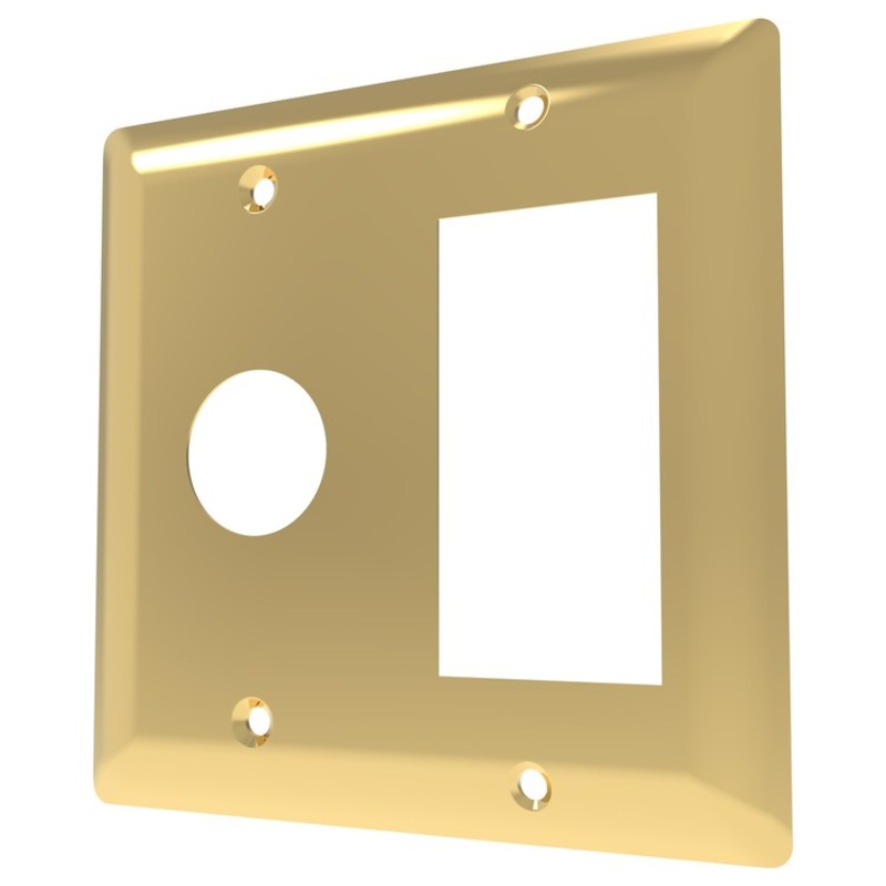 Faceplate Double Gang 304 Stainless Steel Polished Gold for Towel Warmers