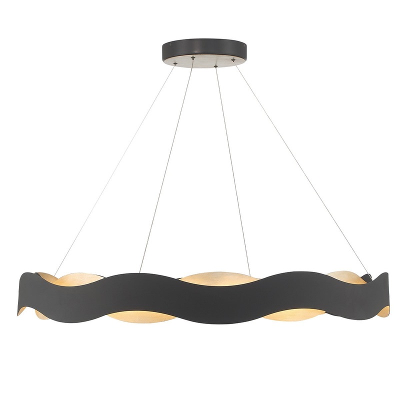 LED Chandelier from the Vaughan Collection in Black and Nickel Finish by Eurofase