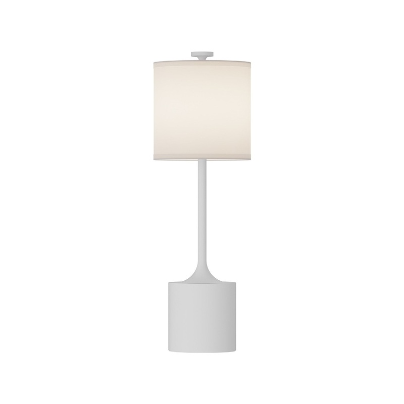One Light Table Lamp from the Issa Collection in Brushed Gold/Ivory Linen|Matte Black/Ivory Linen|White/Ivory Linen Finish by Alora