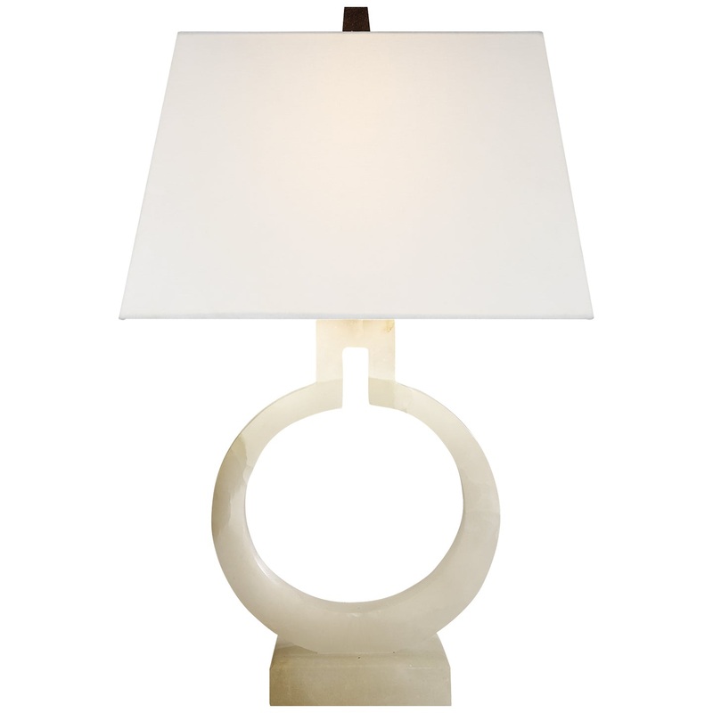 One Light Table Lamp from the Ring Collection in Alabaster Finish by Visual Comfort Signature