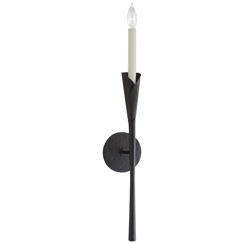One Light Wall Sconce from the Aiden Collection in Aged Iron Finish by Visual Comfort Signature