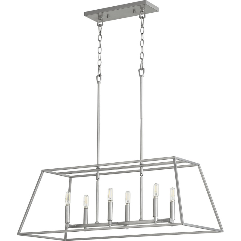 Six Light Pendant from the Gabriel Collection in Classic Nickel Finish by Quorum