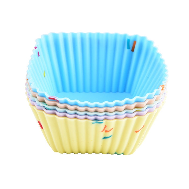 Style 6 Silicone Mini Cake Molds (30 Pack) –  For Cupcakes, Desserts (7x7x3.2cm)
