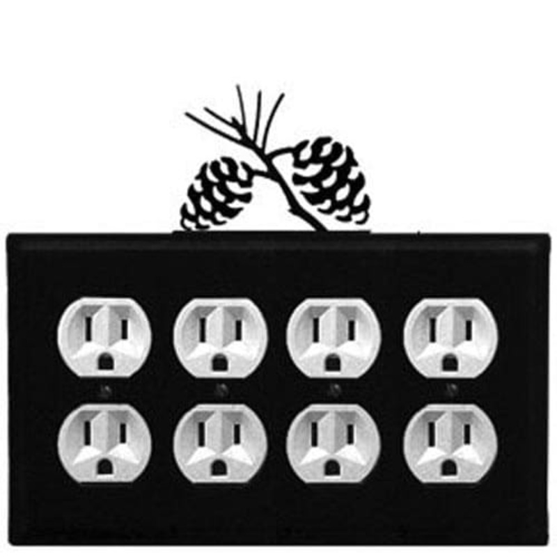 Village Wrought Iron EOOOO-89 Quad Pinecone Quad Outlet Cover CUSTOM Product
