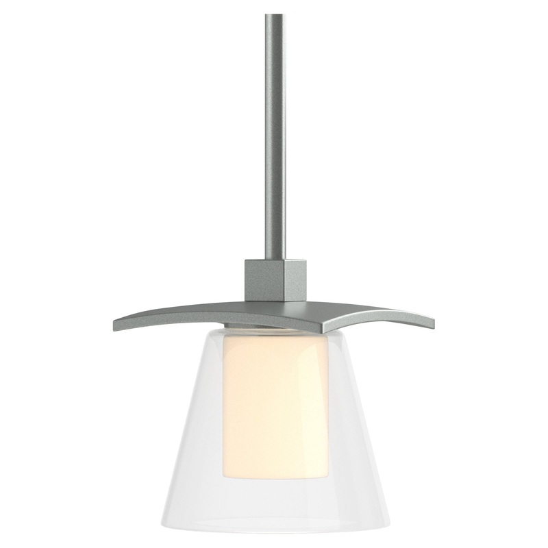 Wren Mini Pendant Vintage Platinum Clear Glass with Opal Diffuser (ZU)