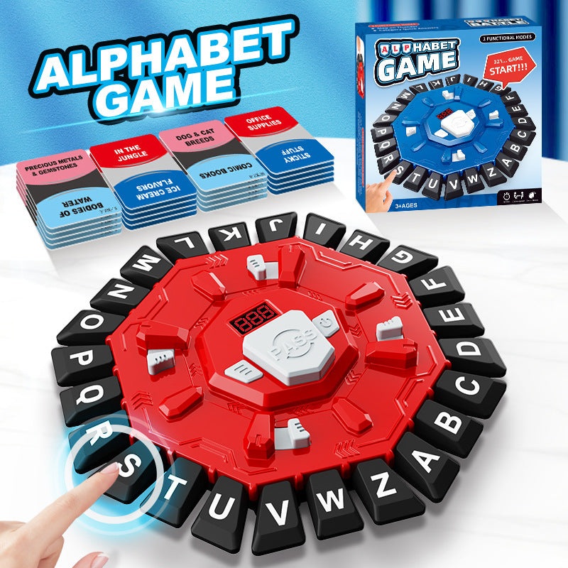 2pc Electronic Alphabet Categories Game – Fast-Paced Word Challenge for Family Fun(red)