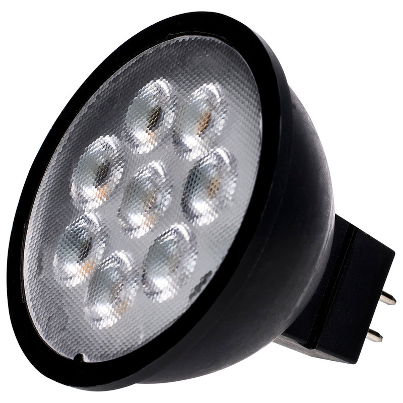 6.5 Watt MR16 LED – Black Finish – 5000K – GU5.3 Base – 500 Lumens – 12 Volt Light Bulb by Satco