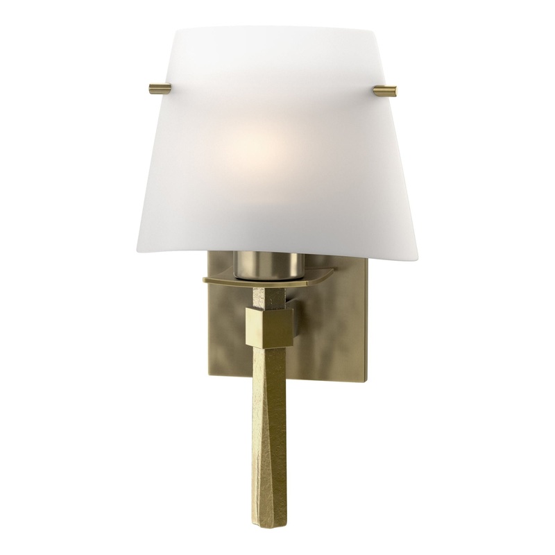 Beacon Hall Half Cone Glass Sconce Modern Brass Opal Glass (GG)