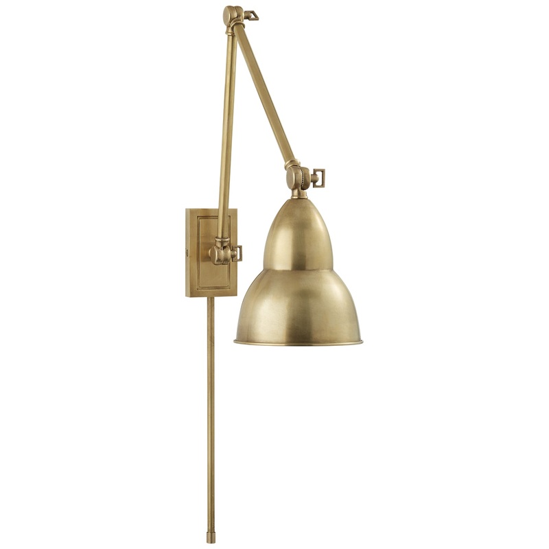 LED Wall Sconce from the French Library2 Collection in Hand-Rubbed Antique Brass Finish by Visual Comfort Signature