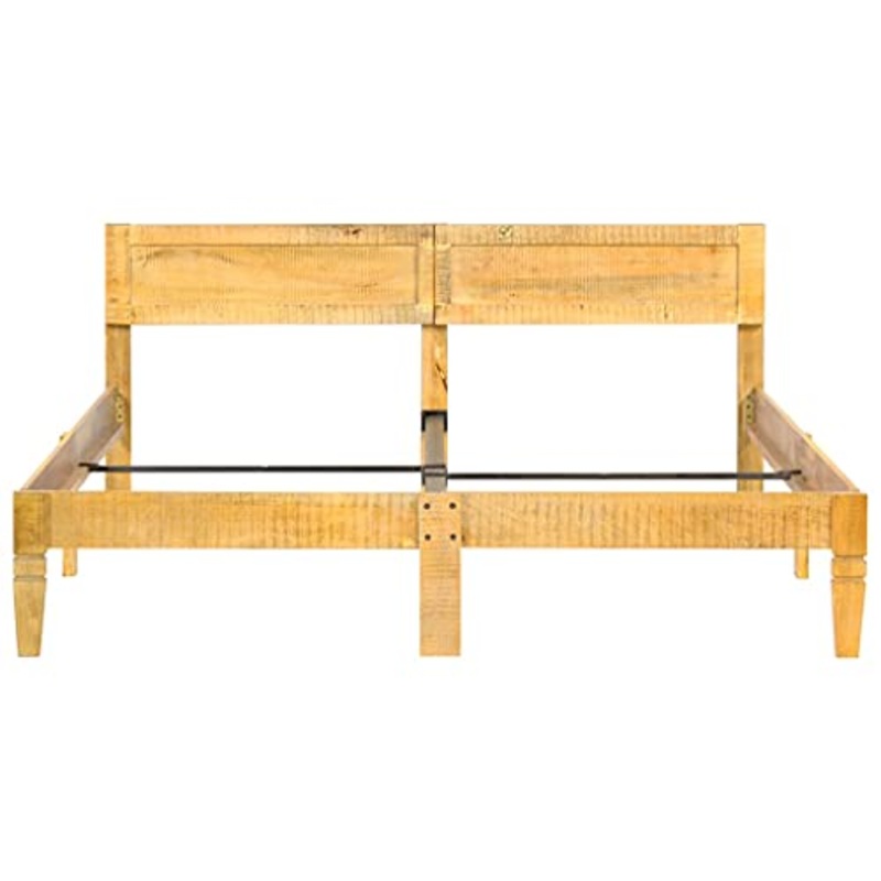 Montloxs Struttura Letto per Camera da Letto in Legno massello di Mango, Pratico giroletto per Famiglie in Stile Moderno 205 x 145 x 73 cm (Lunghezza x Larghezza x Altezza)-Colore 1