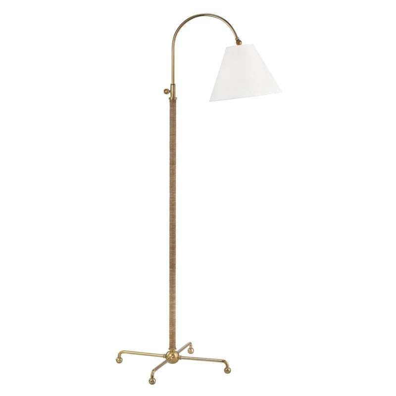One Light Floor Lamp from the Curves No.1 Collection in Aged Brass Finish by Hudson Valley