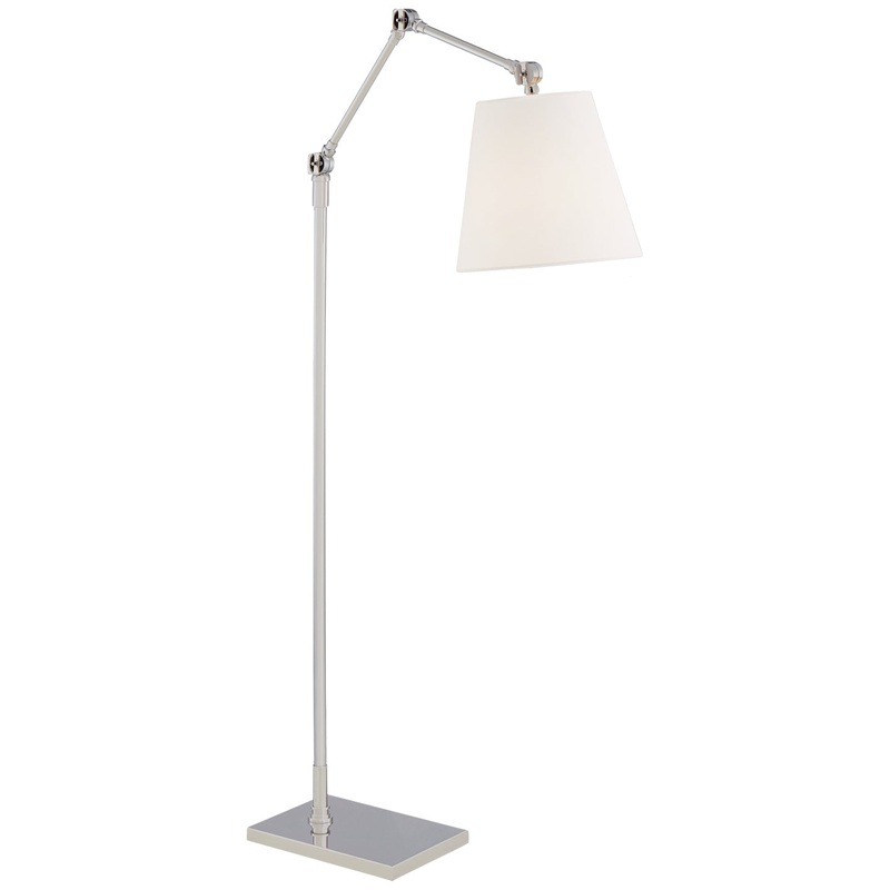 One Light Floor Lamp from the Graves Collection in Polished Nickel Finish by Visual Comfort Signature