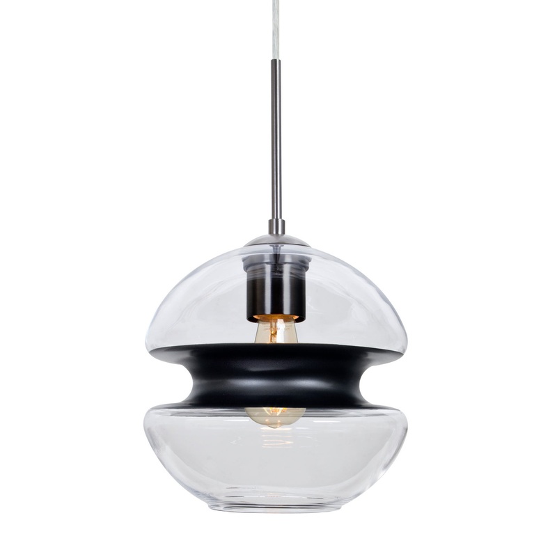 One Light Pendant from the Hula 8 Collection in Satin Nickel Finish by Besa