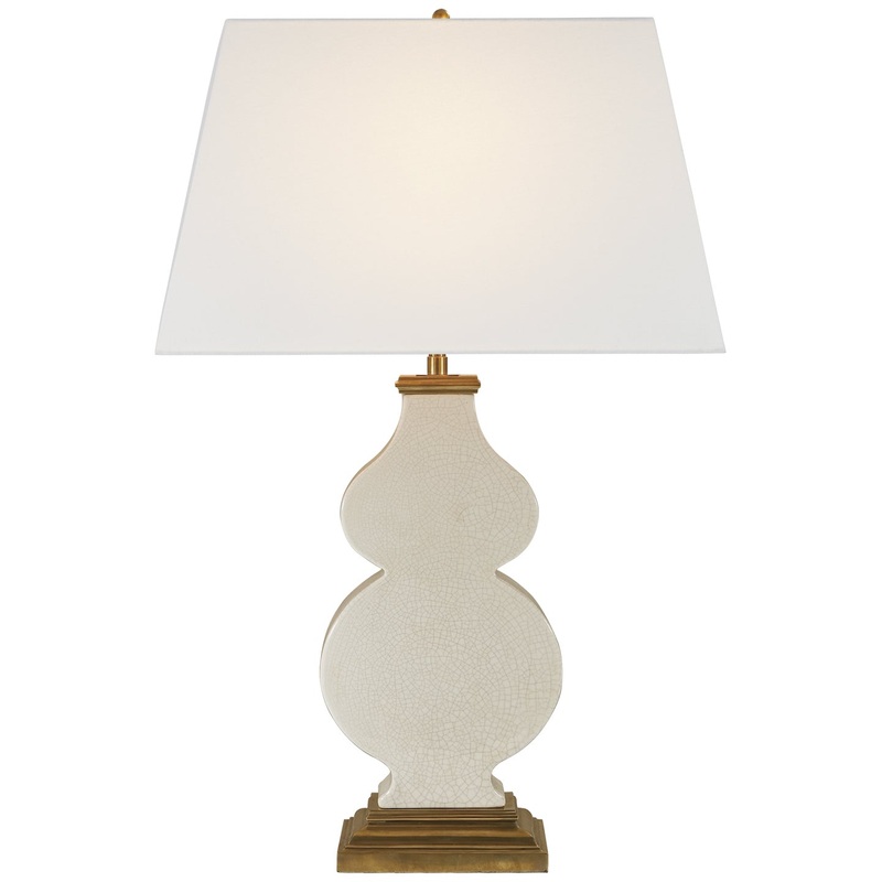 One Light Table Lamp from the Anita Collection in Tea Stain Crackle Finish by Visual Comfort Signature