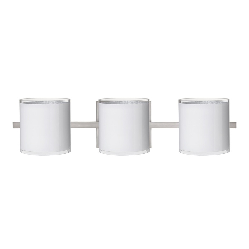 Three Light Wall Sconce from the Pogo Collection in Satin Nickel Finish by Besa
