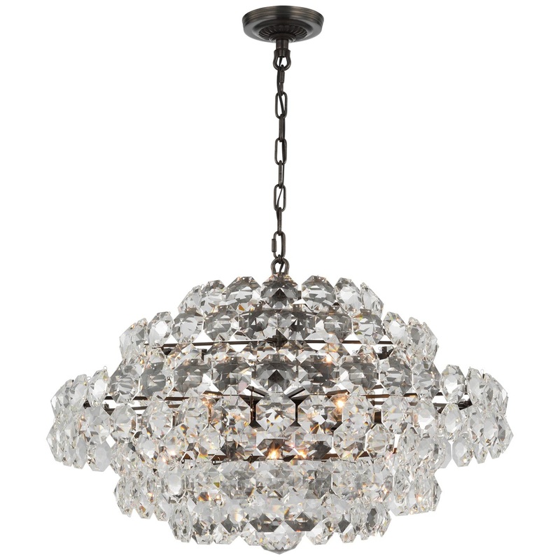 12 Light Chandelier from the Sanger Collection in Bronze Finish by Visual Comfort Signature