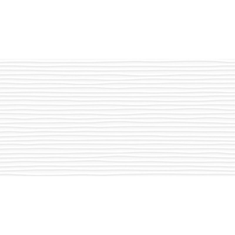 12″ x 24″ Linea Amplitued Sculpted White Glossy Wall Tile