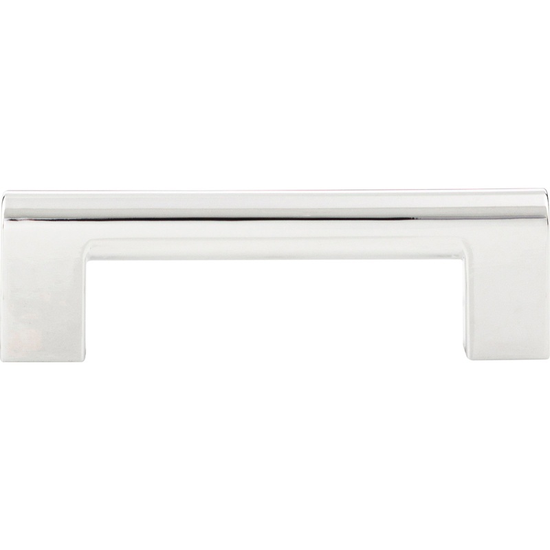 Atlas Homewares Round Rail Pull 3 3/4 Inch (c-c) Polished Chrome